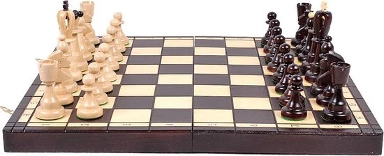 Chess The Game - Elegant Schaakspel - Middelgroot Donkerbruin Schaakbord Incl. Elegante Schaakstukken - Inklapbaar 5 Chess The Game - Elegant Schaakspel - Middelgroot Donkerbruin Schaakbord Incl. Elegante Schaakstukken - Inklapbaar - Afbeelding 5