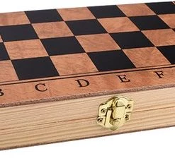 Shagam 3-in-1 Bordspel - 29 Cm - Schaakbord - Dambord - Backgammon - Schaakspel - Schaakset - Schaken - Dammen - Met Schaakstukken - Chess - Hout - Opklapbaar -Kinderspellen Verkoopwinkel 550x231