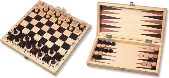 HOT Games Schaak-/backgammon Klapcassette 2 HOT Games Schaak-/backgammon Klapcassette - Afbeelding 2