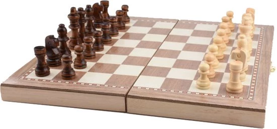 Shagam 3-in-1 Bordspel - 29 Cm - Schaakbord - Dambord - Backgammon - Schaakspel - Schaakset - Schaken - Dammen - Met Schaakstukken - Chess - Hout - Opklapbaar 4 Shagam 3-in-1 Bordspel - 29 Cm - Schaakbord - Dambord - Backgammon - Schaakspel - Schaakset - Schaken - Dammen - Met Schaakstukken - Chess - Hout - Opklapbaar - Afbeelding 4