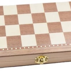 Merkloos Schaakbord | Dambord | Backgammon | 49 X 49 Cm | Schaakspel | Schaakset | Schaken | Dammen | Met Schaakstukken | 3-in-1 Bordspel | Chess | Hout | Opklapbaar -Kinderspellen Verkoopwinkel 550x275 7