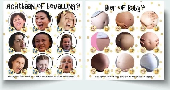 The Silly Giraffe Babyshower Spel Bier Of Baby & Achtbaan Of Bevalling - Babyshower Invulkaarten 1 The Silly Giraffe Babyshower Spel Bier Of Baby & Achtbaan Of Bevalling - Babyshower Invulkaarten