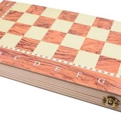Merkloos Schaakbord | Dambord | Backgammon | 48 X 48 Cm | Schaakspel | Schaakset | Schaken | Dammen | Met Schaakstukken | 3-in-1 Bordspel | Chess | Hout | Opklapbaar -Kinderspellen Verkoopwinkel 550x306 7