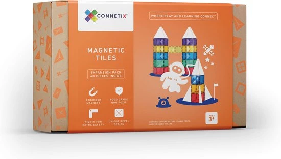 Connetix Tiles Connetix - 40delig Uitbreidingsset - Magnetisch Constructiespeelgoed 1 Connetix Tiles Connetix - 40delig Uitbreidingsset - Magnetisch Constructiespeelgoed