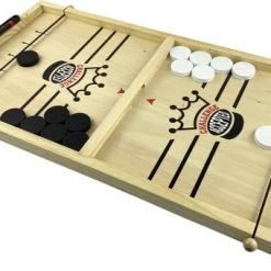 Puck Battle Bordspel Van WDMT | 30 X 60 X 3 Cm | Houten Bordspel | Inclusief Schaakspel | Sjoel Battle | Slingpuck Game | Snelheidsspel | Drank Spel 2 Personen -Kinderspellen Verkoopwinkel 550x340