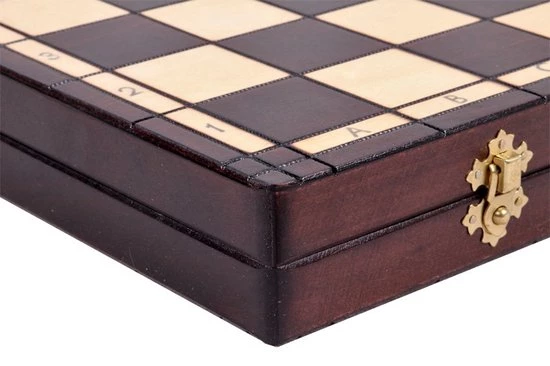 Chess The Game - Elegant Schaakspel - Middelgroot Donkerbruin Schaakbord Incl. Elegante Schaakstukken - Inklapbaar 2 Chess The Game - Elegant Schaakspel - Middelgroot Donkerbruin Schaakbord Incl. Elegante Schaakstukken - Inklapbaar - Afbeelding 2