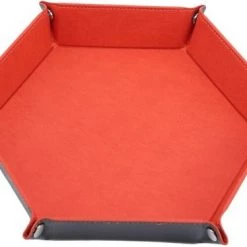 LJP - Dobbelsteenbak - Pitjesbak - Dice Tray - Oranjerood - Dungeons And Dragons - Dobbelbak - Dobbelpiste - Pokerpiste - Dobbelstenen - Yathzee