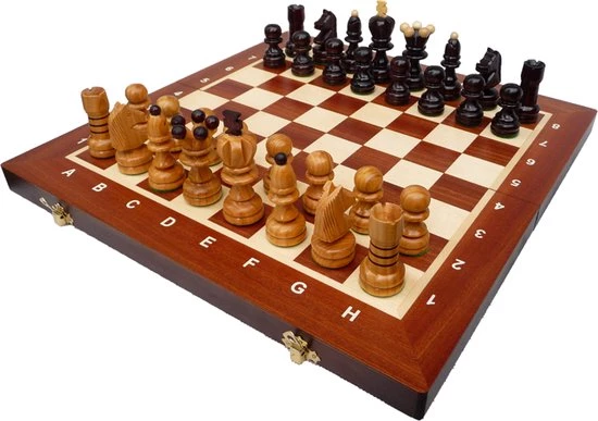 Chess The Game - Vintage Schaakspel - Klassiek Schaakbord Met Kersenhouten Schaakstukken - Eyecatcher! 9 Chess The Game - Vintage Schaakspel - Klassiek Schaakbord Met Kersenhouten Schaakstukken - Eyecatcher! - Afbeelding 9