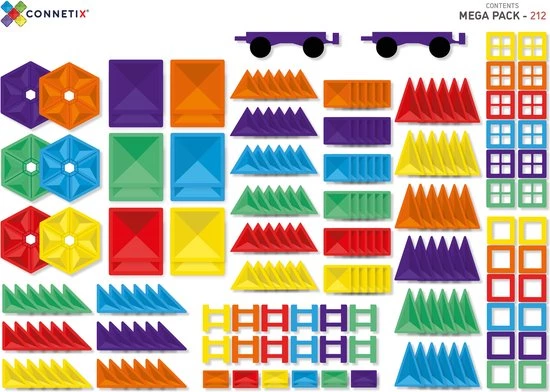 Connetix Tiles Connetix - Mega Pack 212 Stuks - Magnetisch Constructiespeelgoed 23 Connetix Tiles Connetix - Mega Pack 212 Stuks - Magnetisch Constructiespeelgoed - Afbeelding 23