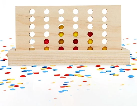 Relaxdays 4 Op Een Rij - Gezelschapsspel - Reisspel - Hout - 2 X 18 Stenen - Vier Op Een 3 Relaxdays 4 Op Een Rij - Gezelschapsspel - Reisspel - Hout - 2 X 18 Stenen - Vier Op Een - Afbeelding 3