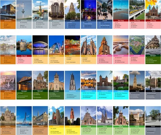 Huurdies Cadeautip! Kwartetspel Nederlandse Steden XL - Kwartetspel Volwassenen - Kwartetspel Kinderen Educatief - 48 Kaarten - 12 Kwartetten - Schoencadeautjes Sinterklaas 1 Huurdies Cadeautip! Kwartetspel Nederlandse Steden XL - Kwartetspel Volwassenen - Kwartetspel Kinderen Educatief - 48 Kaarten - 12 Kwartetten - Schoencadeautjes Sinterklaas