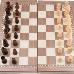 Merkloos Schaakbord | Dambord | Backgammon | 49 X 49 Cm | Schaakspel | Schaakset | Schaken | Dammen | Met Schaakstukken | 3-in-1 Bordspel | Chess | Hout | Opklapbaar -Kinderspellen Verkoopwinkel 550x462 7
