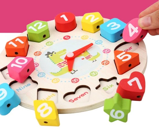 Merkloos Montessori Speelgoed Puzzel Klok - Hout - Motoriek - Educatief 5 Merkloos Montessori Speelgoed Puzzel Klok - Hout - Motoriek - Educatief - Afbeelding 5