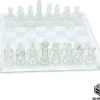 Shagam Glazen Bordspel - 25 Cm - Schaakbord - Schaakset - Schaakspel - Met Schaakstukken - Schaakbord Glas