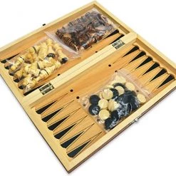 Merkloos Schaakbord | Dambord | Backgammon | 24 X 24 Cm | Schaakspel | Schaakset | Schaken | Dammen | Met Schaakstukken | 3-in-1 Bordspel | Magnetisch | Chess | Hout | Opklapbaar -Kinderspellen Verkoopwinkel 550x475 4