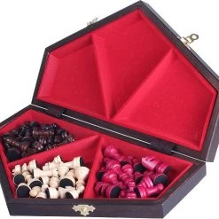 Raindroptime.com Drie Spelers Schaakbord Met Schaakstukken Medium (Trichess) -Kinderspellen Verkoopwinkel 550x486