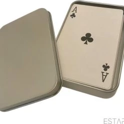 ESTARK Luxe Speelkaarten In Metal BOX - Plastic Coating - Poker Kaarten - Kaartspel - Spelkaarten - Spel Kaart - 56 Kaarten - Gezelschapsspel - Spelen - Playing Cards - In Blik -Kinderspellen Verkoopwinkel 550x492 2