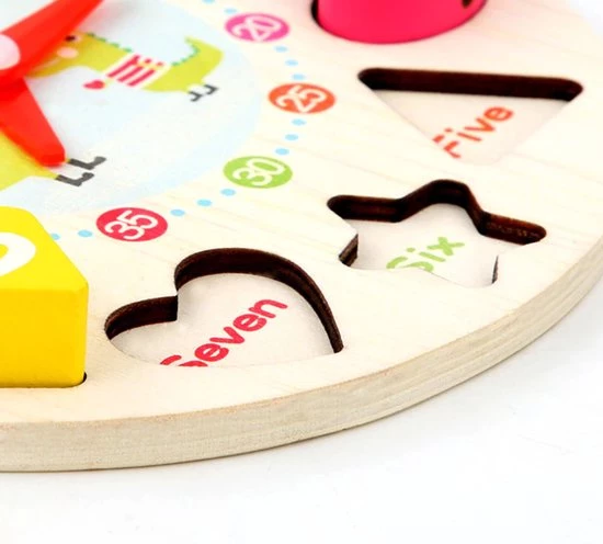 Merkloos Montessori Speelgoed Puzzel Klok - Hout - Motoriek - Educatief 7 Merkloos Montessori Speelgoed Puzzel Klok - Hout - Motoriek - Educatief - Afbeelding 7