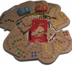 Merkloos Phoof Keezbord Hout 2,3,4,5,6,7 En 8 Personen Totaalbox Keezenspel Keezen