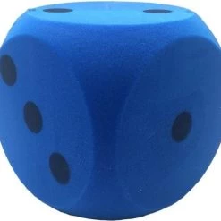 Merkloos Sinterklaas Spel Grote Foam Dobbelsteen Blauw 16 X 16 Cm - Pakjesavond Dobbelspel