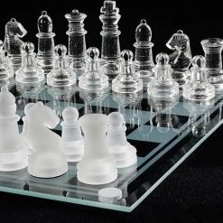 Shagam Glazen Bordspel - 25 Cm - Schaakbord - Schaakset - Schaakspel - Met Schaakstukken - Schaakbord Glas -Kinderspellen Verkoopwinkel 550x513 2