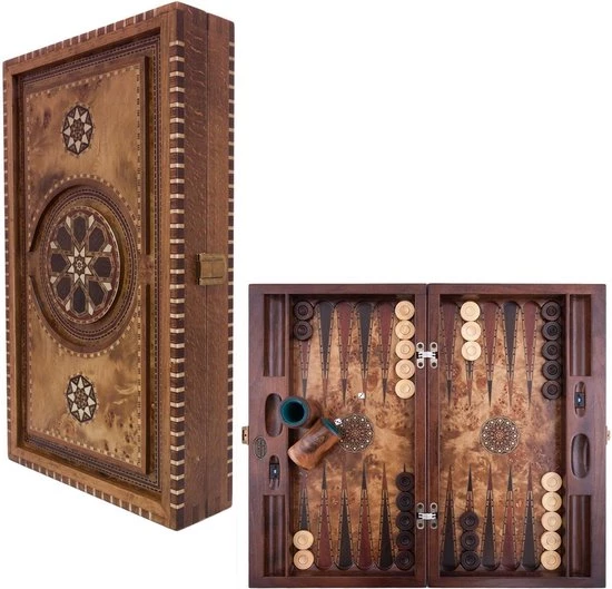 Helena Wood Art Backgammon - Tavla - Handgemaakt - Hout - Luxe Uitgave - Inclusief Tas - 52 X 30 X 8,5 Cm 1 Helena Wood Art Backgammon - Tavla - Handgemaakt - Hout - Luxe Uitgave - Inclusief Tas - 52 X 30 X 8,5 Cm