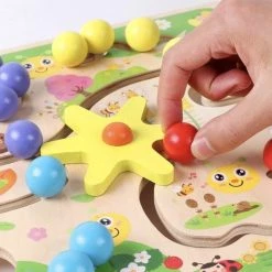 Merkloos Labyrint - Schuifpuzzel - Rups - Houten Bordspellen - Junior - Doolhof - Houten Speelgoed - Educatief Speelgoed - Kinderspel Vanaf 3 Jaar - Montessori - Baby & Peuter - Kleurrijk - Speelgoed - Uitdagend - Oog & Hand Co Rdinatie -Kinderspellen Verkoopwinkel 550x534 1