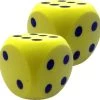 Merkloos 2x Grote Foam Dobbelstenen Geel 16 X 16 Cm