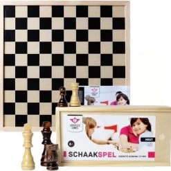 Longfield Houten Schaakstukken En Schaakbord 40 X 40 Cm - Schaaksets