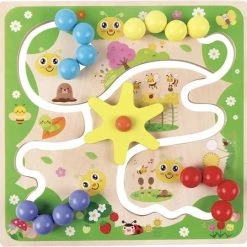 Merkloos Labyrint - Schuifpuzzel - Rups - Houten Bordspellen - Junior - Doolhof - Houten Speelgoed - Educatief Speelgoed - Kinderspel Vanaf 3 Jaar - Montessori - Baby & Peuter - Kleurrijk - Speelgoed - Uitdagend - Oog & Hand Co Rdinatie