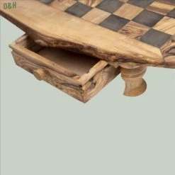 Schaakset Olijfolie & Honing Met Laden - Schaakspel - Schaakstukken - Schaakbord - Schaken - Bordspel - Handgemaakt - Cadeau - Kado - Hout - Zwart - Volwassenen & Kinderen - 55 X 55 X 10 Cm -Kinderspellen Verkoopwinkel 550x549 17