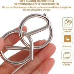 Merkloos IQ Puzzel Set - Breinbreker - IQ Puzzel 3D - Hersenkraker -IQ Puzzel Metaal - Brain Teaser - Brain Games - Brain Puzzle - Set Van 12 IQ Puzzels -Kinderspellen Verkoopwinkel 550x550 213