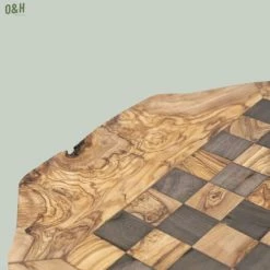 Schaakset Olijfolie & Honing Met Laden - Schaakspel - Schaakstukken - Schaakbord - Schaken - Bordspel - Handgemaakt - Cadeau - Kado - Hout - Zwart - Volwassenen & Kinderen - 55 X 55 X 10 Cm -Kinderspellen Verkoopwinkel 550x550 303