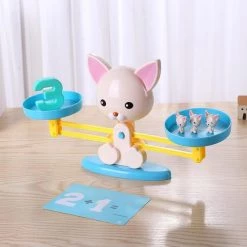 Ariko Montessori Reken Balans Spel Kitten - Kat - Poes - Leren Rekenen - Interactief Speelgoed - Telraam - Reken Weegschaal - Educatief -Kinderspellen Verkoopwinkel 550x550 333