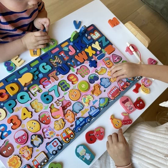 Merkloos Puzzelbord 8-in-1 - Montessori Speelgoed Puzzel - Cijfers Letters 4 Merkloos Puzzelbord 8-in-1 - Montessori Speelgoed Puzzel - Cijfers Letters - Afbeelding 4