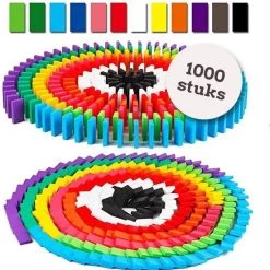 Isa's Friends Domino Stenen Set Hout 1000pcs - XXL Dominoset Incl. 32 Elementen En Accessoires