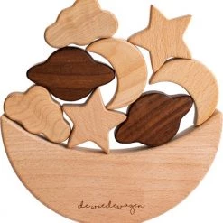 De Wiedewagen Balansspel Maan, Sterren En Planeten - Houten Montessori Speelgoed -Kinderspellen Verkoopwinkel 550x574