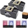 In Round Kaartschudmachine 2 Stuks Met Speelkaarten En Batterijen Kaartenschudmachine Kaartschudder Automatisch Automatische Kaartenschudder Elektrisch / Elektrische Schudmachine Card Shuffler Poker Voor Speelkaarten
