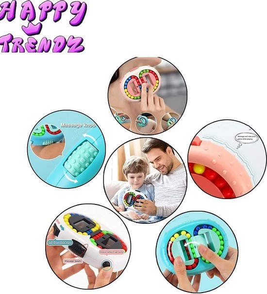 2 Stuks - Happy Trendz® - Fidget Bean Puzzle 2in1 + Infinity Cube Blauw | Speelgoed | Rage | Puzzel Blauw | Stress Bal | Friemel Puzzel Bal | Nieuw Model Fidget | Fidget Infinity Cube 3 2 Stuks - Happy Trendz® - Fidget Bean Puzzle 2in1 + Infinity Cube Blauw | Speelgoed | Rage | Puzzel Blauw | Stress Bal | Friemel Puzzel Bal | Nieuw Model Fidget | Fidget Infinity Cube - Afbeelding 3