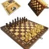 Merkloos Schaakbord | Dambord | Backgammon | 24 X 24 Cm | Schaakspel | Schaakset | Schaken | Dammen | Met Schaakstukken | 3-in-1 Bordspel | Magnetisch | Chess | Hout | Opklapbaar
