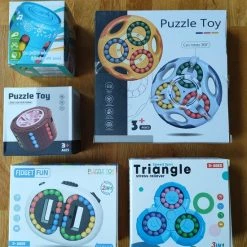 Merkloos 3d Puzzels - Set Van 5 - Denkspel - Breinbreker - Rubiks Cube - Schuifpuzzel