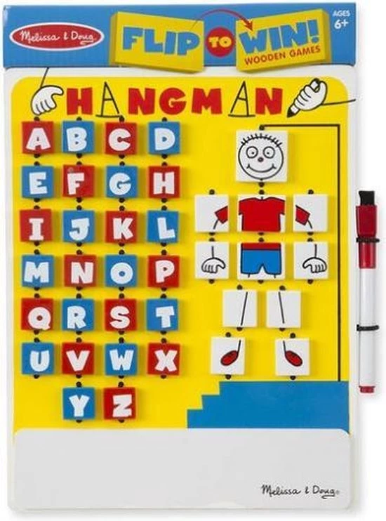 Melissa & Doug Galgje Op Reis - Wit Bord, Wisstift 5 Melissa & Doug Galgje Op Reis - Wit Bord, Wisstift - Afbeelding 5